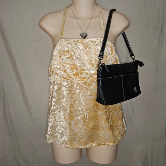 Kashi‎ Halter Top Velvet Floral - Picture 1 of 6